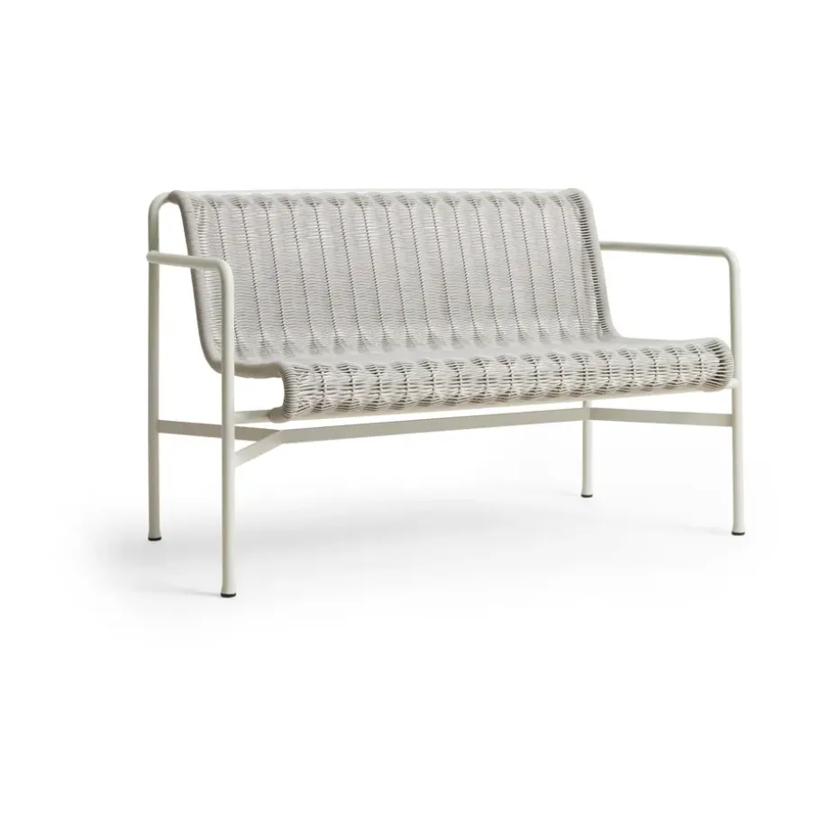 Banco con reposabrazos Palissade Cord Dining, Sky grey