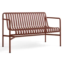 Banco con reposabrazos Palissade Dining, Iron red