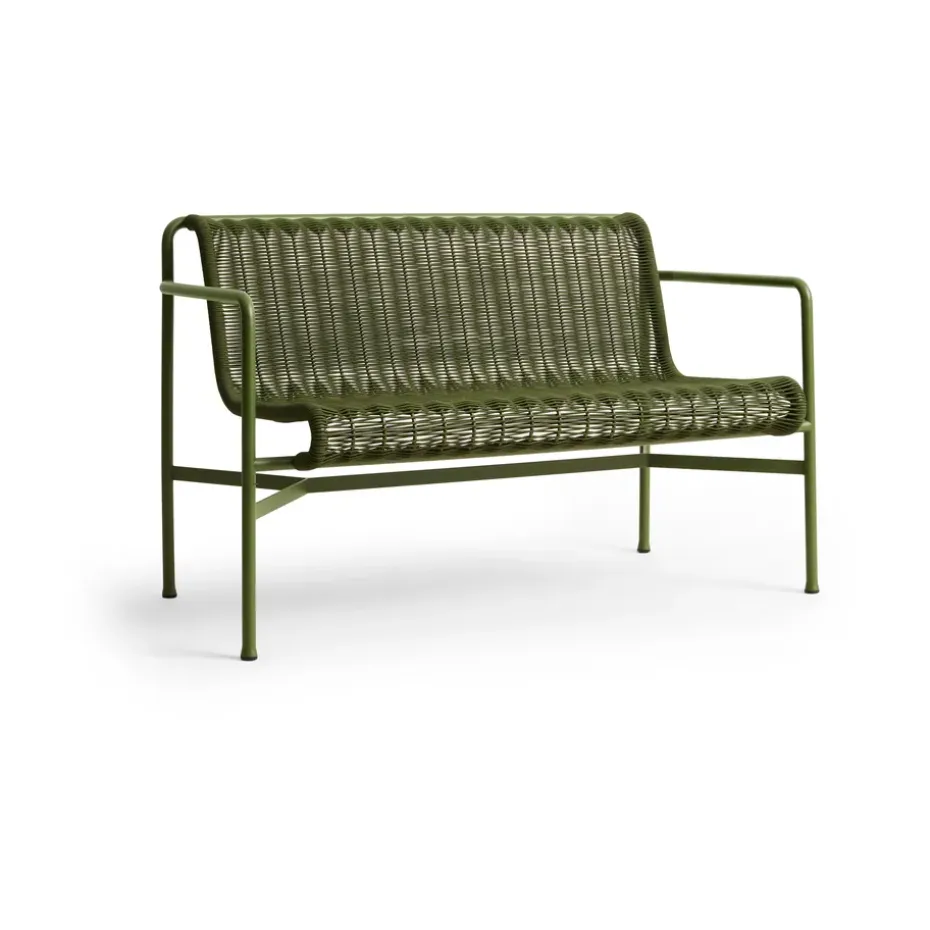 Banco con reposabrazos Palissade Cord Dining, Olive