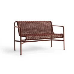 Banco con reposabrazos Palissade Cord Dining, Iron red