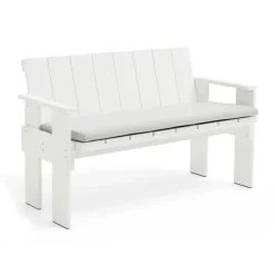 Banco Crate Dining Bench de pino lacado, Blanco