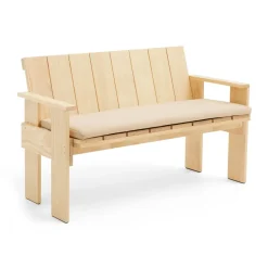 Banco Crate Dining Bench de pino lacado, Transparente