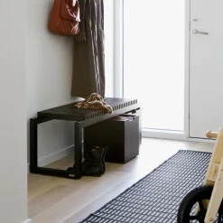 Banco Cutter 121 cm, Roble lacado en negro