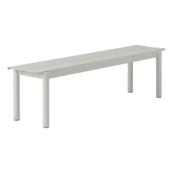 Banco de acero Linear steel bench 170 cm, grey (RAL 7044)