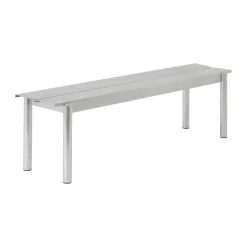 Banco de acero Linear steel bench 170 cm, Warm galvanized steel