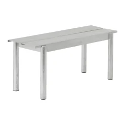 Banco de acero Linear steel bench 110 cm, Warm galvanized steel