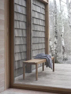 Banco de acero Linear steel bench 170 cm, Burnt orange