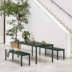 Banco de acero Linear steel bench 170 cm, Dark green