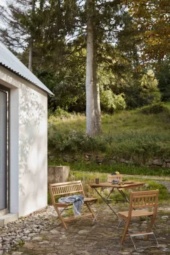 Banco de exterior M24 Lilleø, Teak-acero inoxidable