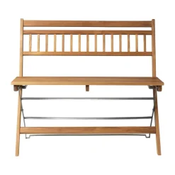 Banco de exterior M24 Lilleø, Teak-acero inoxidable