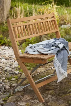 Banco de exterior M24 Lilleø, Teak-acero inoxidable