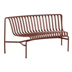 Banco de parque con respaldo curvado hacia adentro Palissade Dining, Iron red