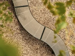 Banco Deya curved, Dark green, 110x40x45,5 cm