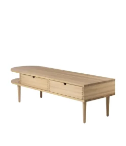 Banco F24 Radius, Oak nature lacquered 45x145 cm
