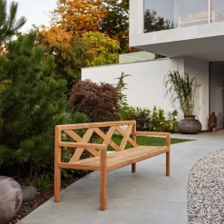 Banco Grace de 2 plazas, Light grey, teak