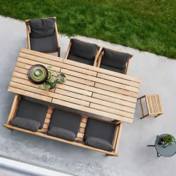 Banco Grace de 2 plazas, Light grey, teak