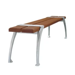 Banco Haga, Caoba aceitado, soporte de aluminio en bruto