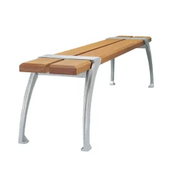 Banco Haga, Roble aceitado, soporte de aluminio en bruto