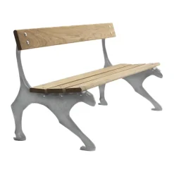 Banco Kattsoffa, Roble aceitado–aluminio en bruto