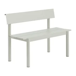 Banco Linear Steel con respaldo, Gris, 110×34 cm