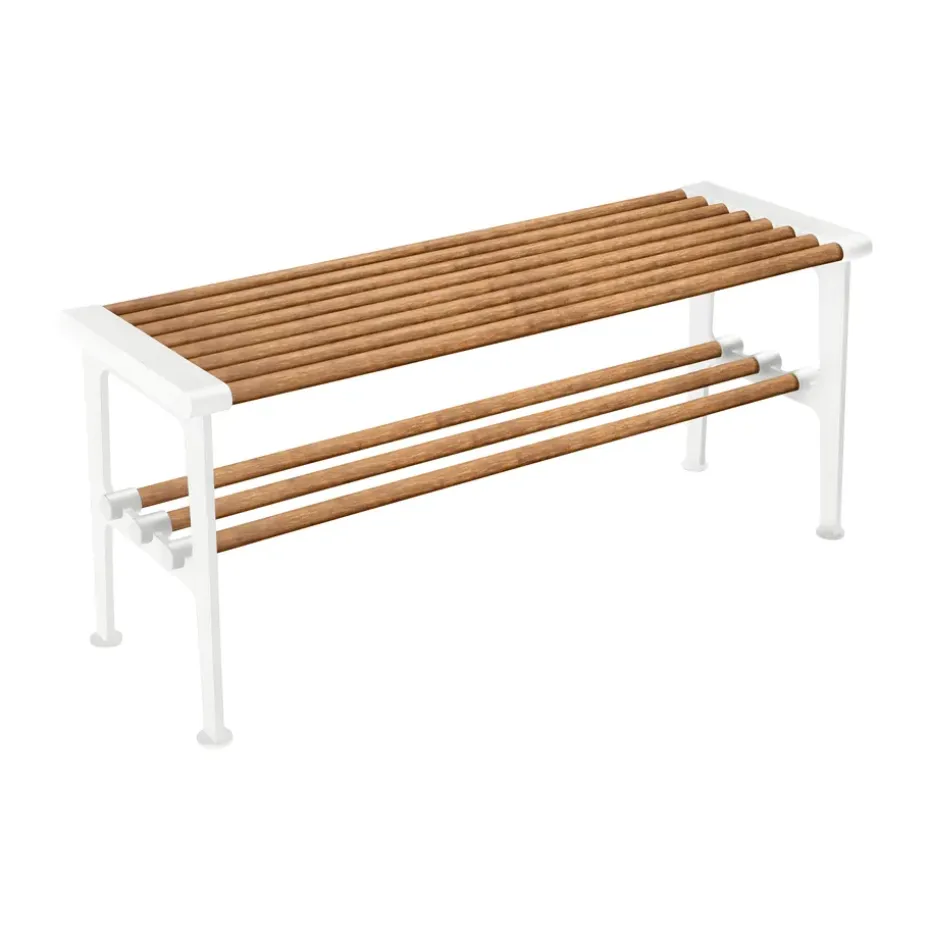Banco Nostalgi 100 cm, Bambú-blanco