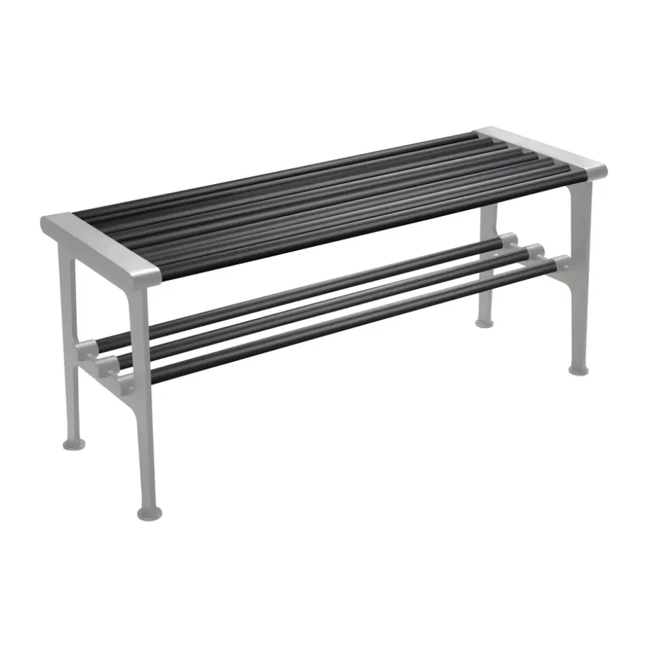 Banco Nostalgi 100 cm, Negro-aluminio