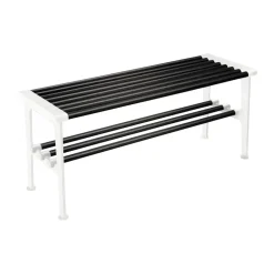 Banco Nostalgi 100 cm, Roble teñido de negro-blanco