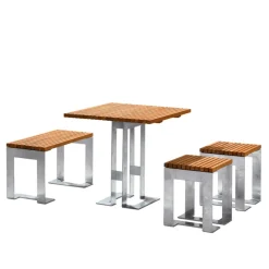 Banco Paus, Roble, soporte galvanizado
