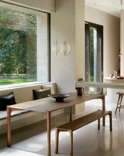 Banco PI 126x35 cm, Lackad teak brown