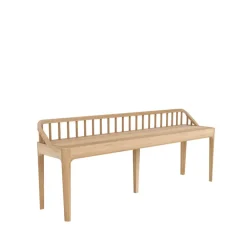 Banco Spindle 60x150 cm, Roble con respaldo