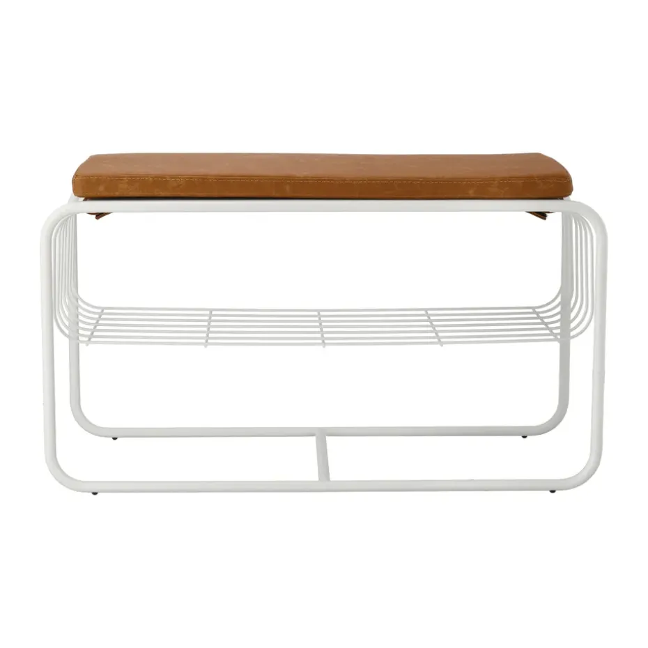 Banco/estante zapatero Nod 80x36x42 cm, White