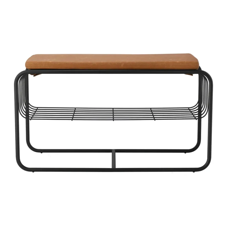 Banco/estante zapatero Nod 80x36x42 cm, Black