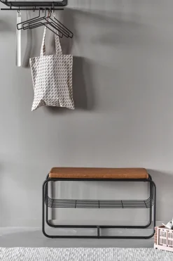 Banco/estante zapatero Nod 80x36x42 cm, Black