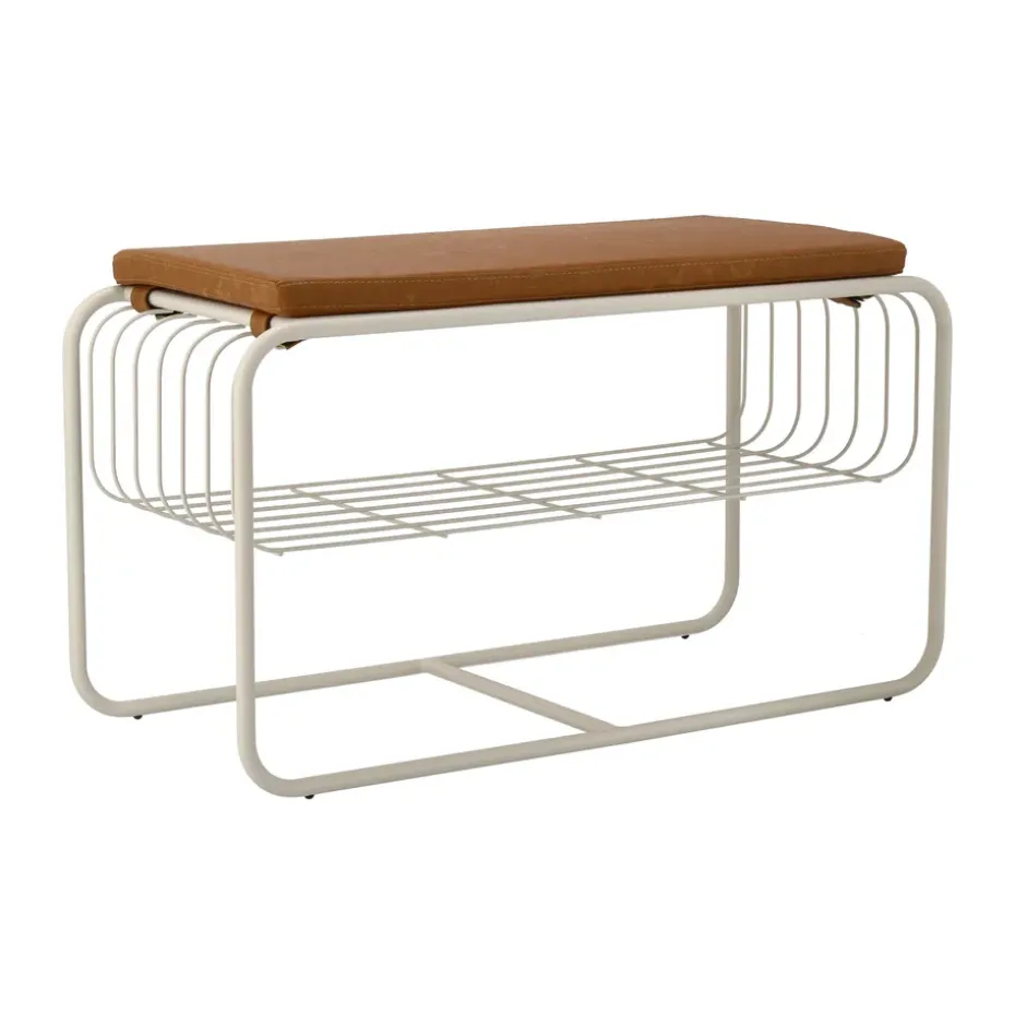 Banco/estante zapatero Nod 80x36x42 cm, Beige