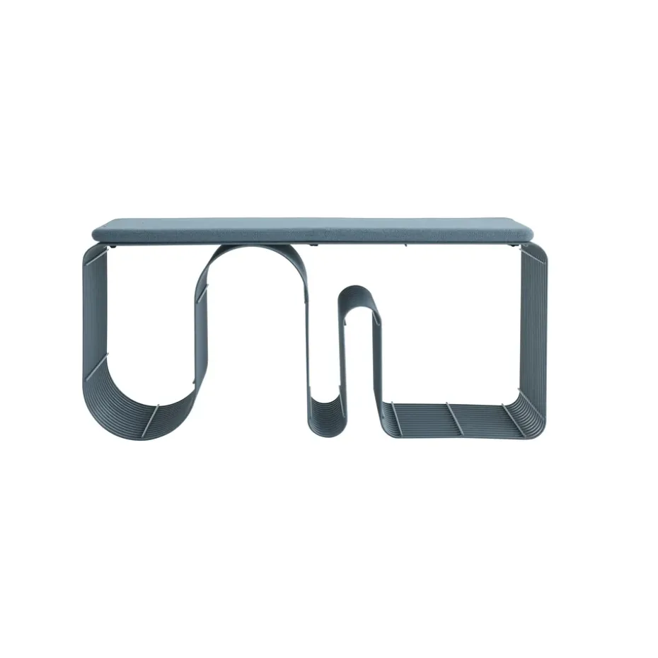 Banqueta Curva 100 cm, Dusty blue