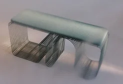 Banqueta Curva 100 cm, Dusty blue