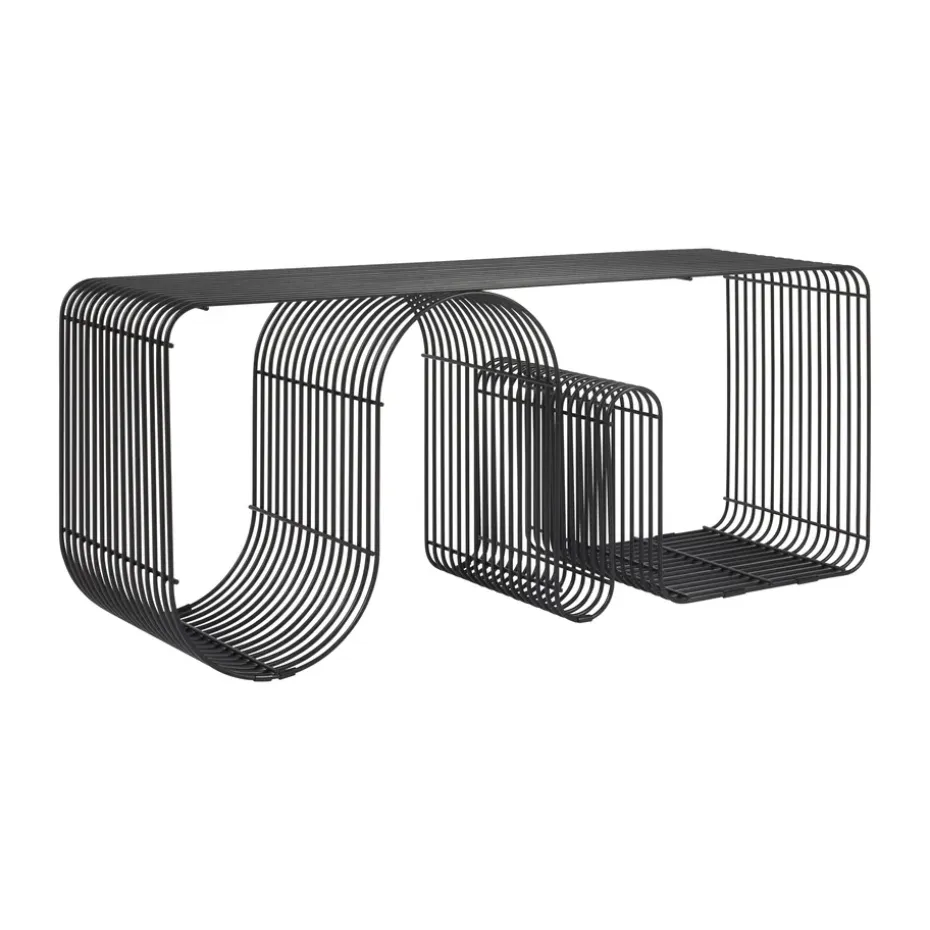 Banqueta Curva 100 cm, Negro