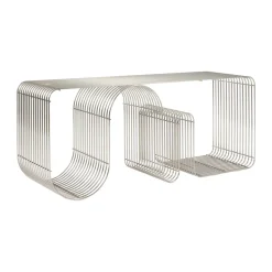 Banqueta Curva 100 cm, Plata