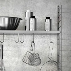 Barra de colgar String, Beige, 58 cm