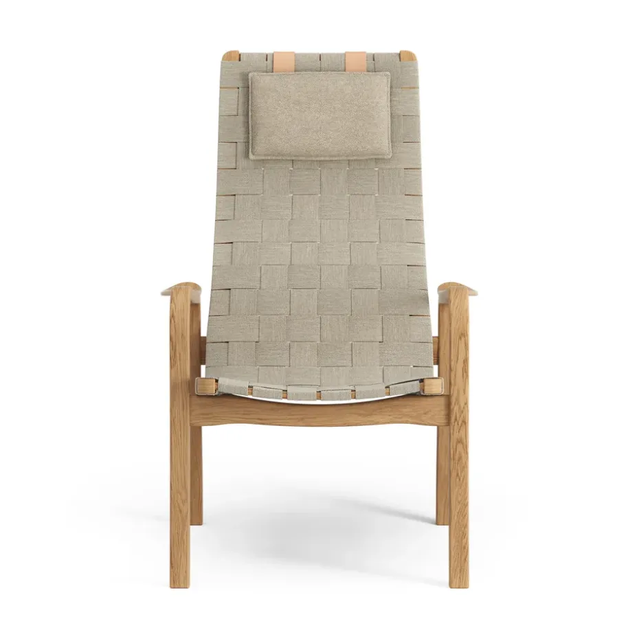 Butaca alto Primo con cojín para cuello roble aceitado, natural