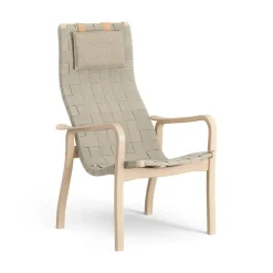 Butaca alto Primo con cojín para cuello haya lacada, natural