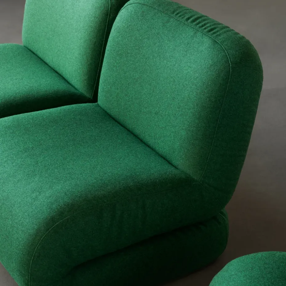 Butaca BAU, Divina melange-verde oscuro, recto