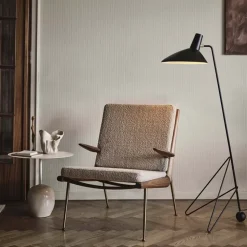 Butaca Boomerang HM2, Karakorum 003 beige, roble aceitado blanco