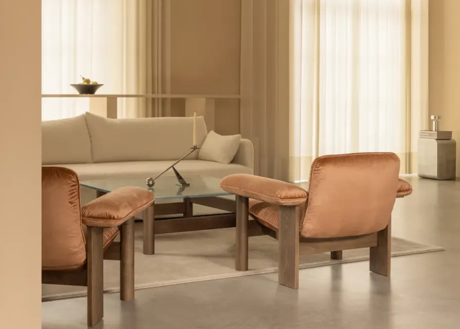 Butaca Brasilia low back, Dark oak-Avalon 012