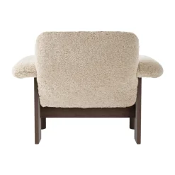 Butaca Brasilia low back, Dark oak-Nature sheepskin curly