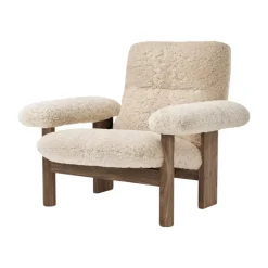 Butaca Brasilia, Walnut-Nature sheepskin curly