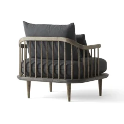 Butaca Fly SC1, Roble aceitado ahumado + tela gris