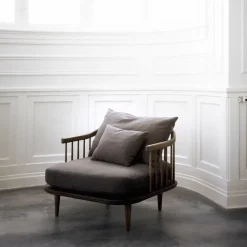 Butaca Fly SC1, Roble aceitado ahumado + tela gris