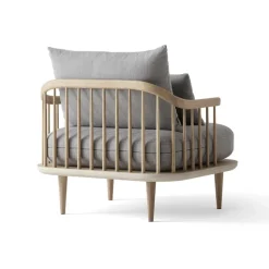 Butaca Fly SC1, Roble claro aceitado + beige tela