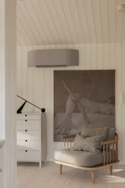 Butaca Fly SC1, Roble claro aceitado + beige tela